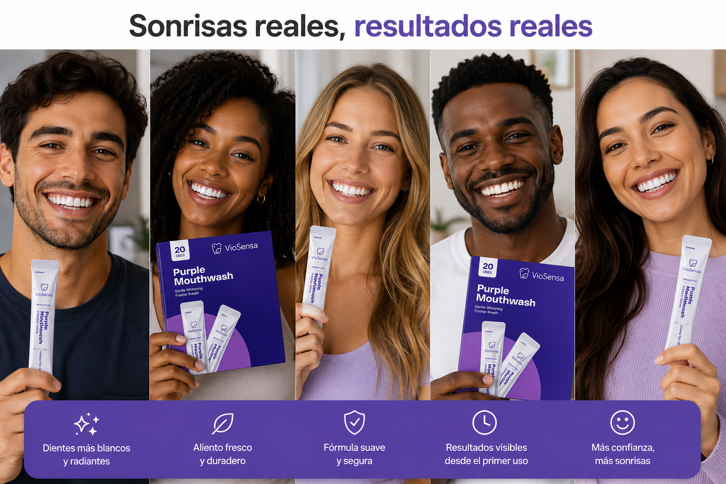 Sobres Blanqueadores de Enjuague Bucal